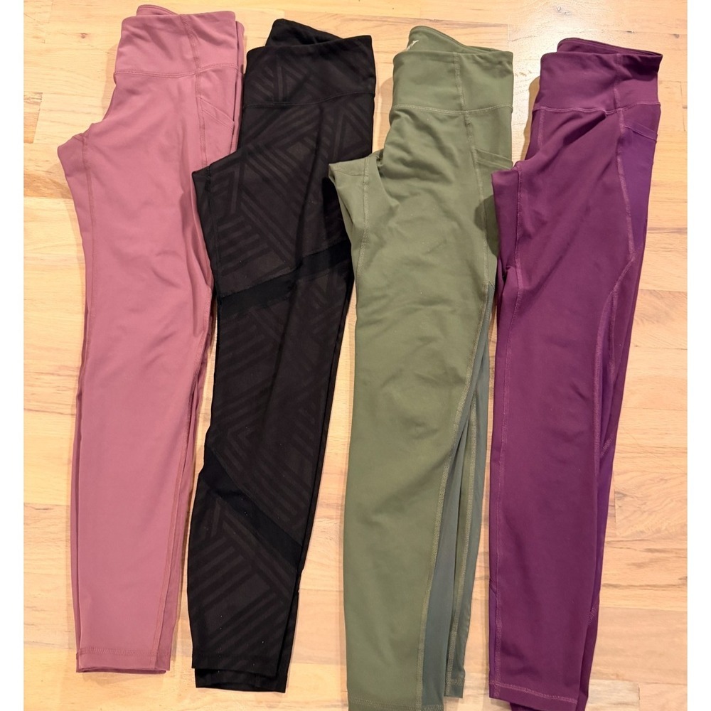 Lot of 4 Old Navy Go-Dry Leggings Women's Medium M  High Rise Athleisure